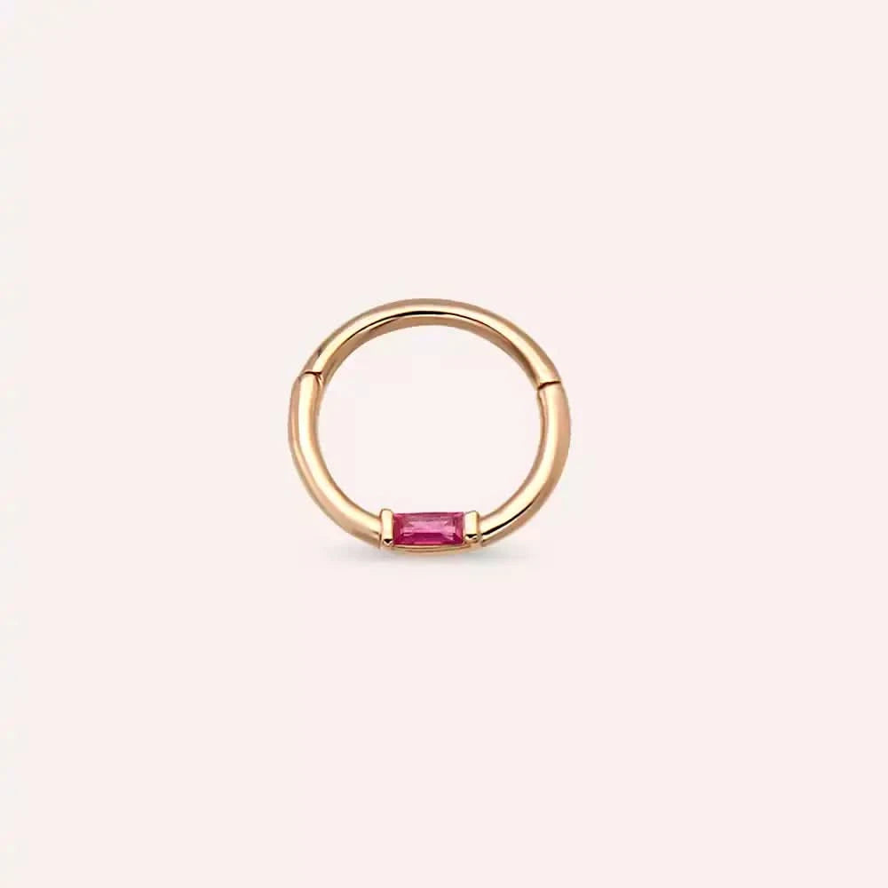 Potty Yakut Taşlı Rose Altın Halka Piercing