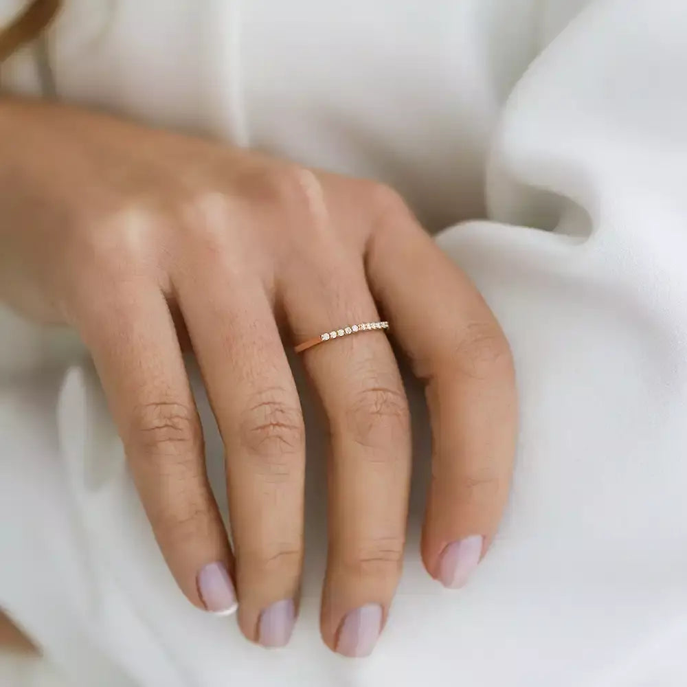 Eon 0.14 CT Pırlanta Taşlı Rose Altın Yüzük