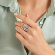 Rail 1.24 CT Baget Pırlanta Taşlı Beyaz Altın Yüzük