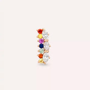 Raya Multicolor Safir ve Pırlanta Taşlı Rose Altın Piercing