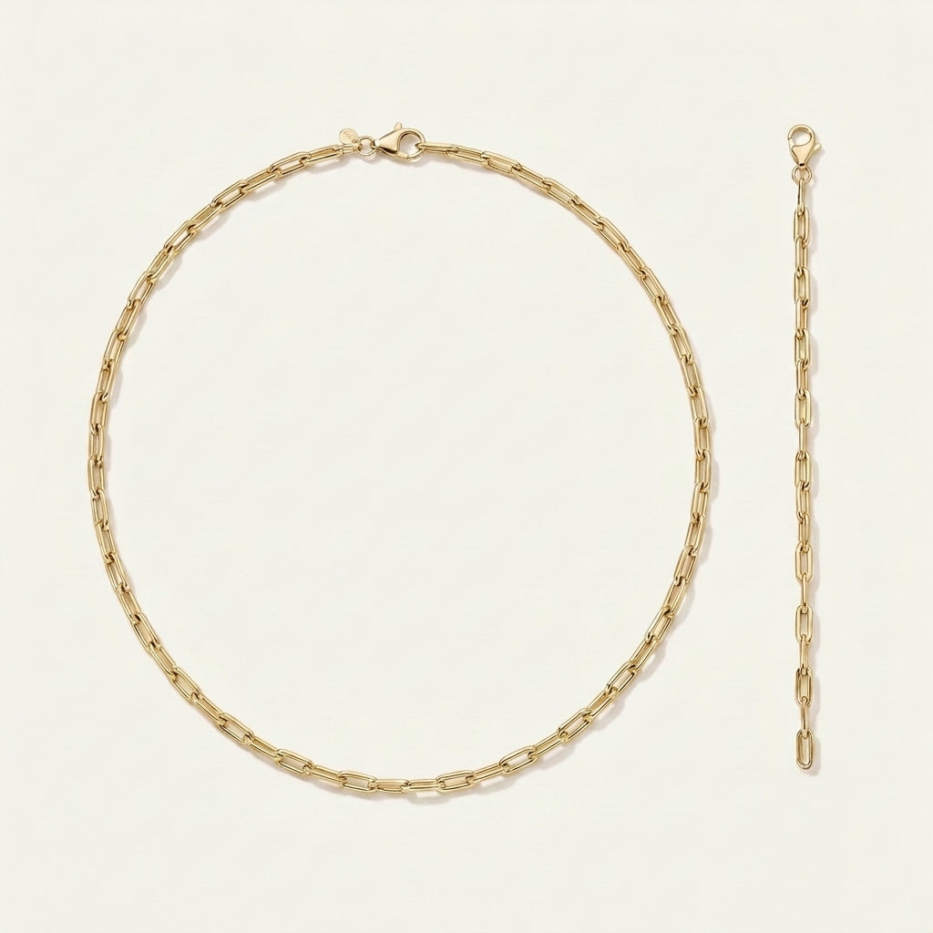 14 Ayar Altın Zincir Set