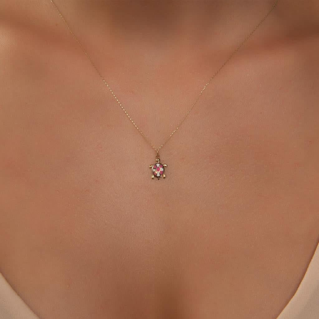 Renkli Mineli Kaplumbağa Charm