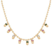 Renkli Taşlı Altın Kolye