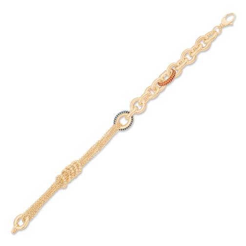 Renkli Taşlı Zincir Altın Bileklik