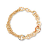 Renkli Taşlı Zincir Altın Bileklik