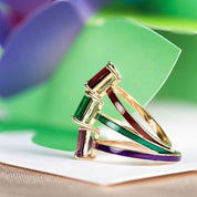 Rhythm Mini Taşlı Octagon Altın Yüzük