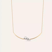 Rina Pırlanta Taşlı Rose Altın Kolye