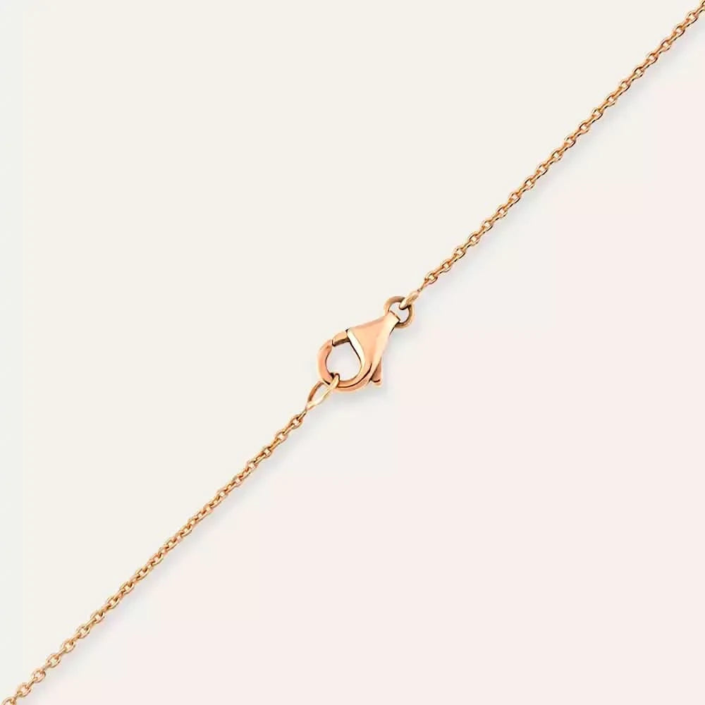 Rina Pırlanta Taşlı Rose Altın Kolye