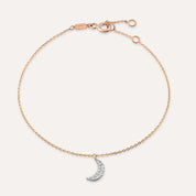 Rose Moon Pırlanta Taşlı Rose Altın Halhal