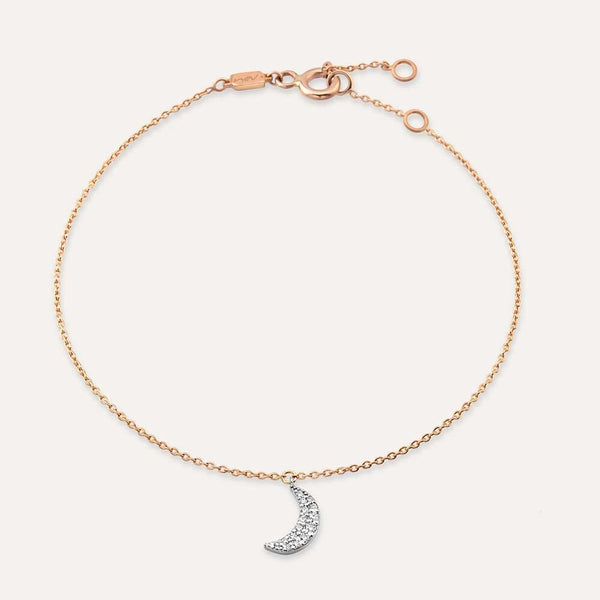 Rose Moon Pırlanta Taşlı Rose Altın Halhal