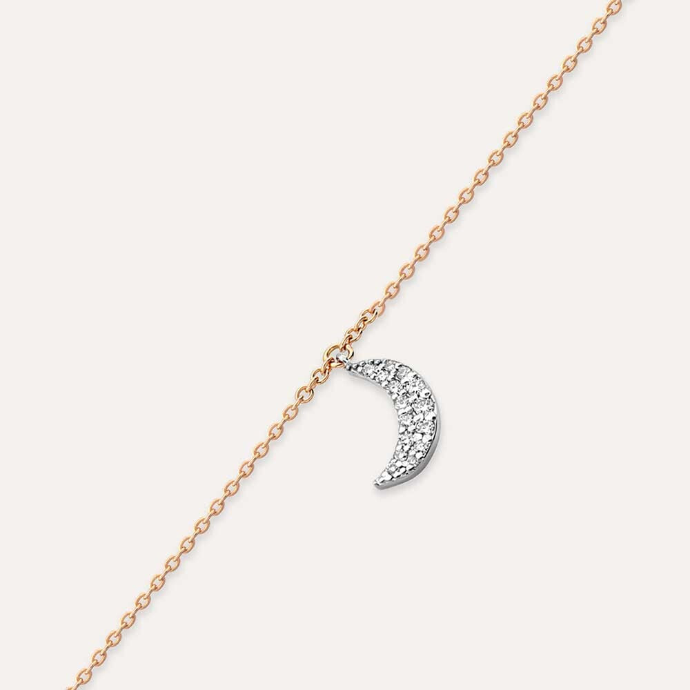 Rose Moon Pırlanta Taşlı Rose Altın Halhal