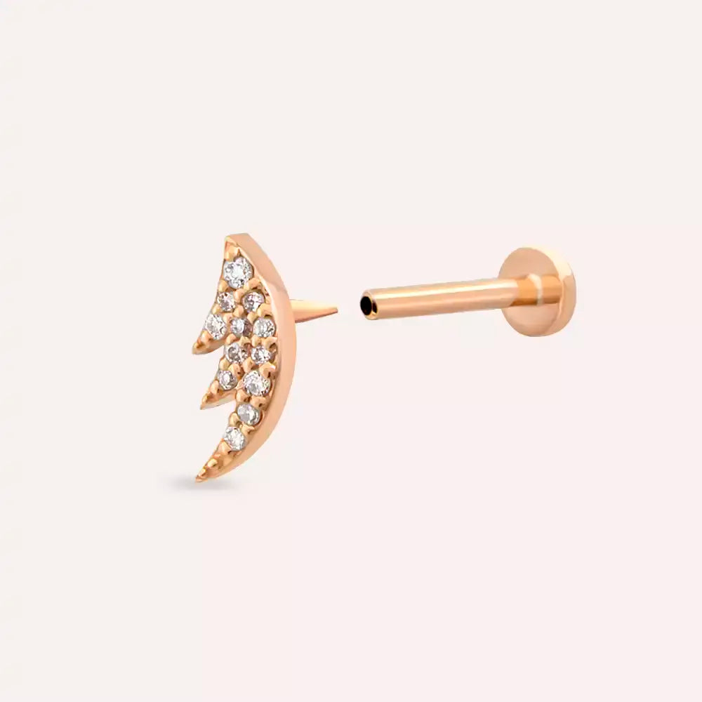 Rose Sharp Pırlanta Taşlı Piercing