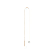 Minimal İncili Zincir Tek Altın Küpe