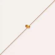 Rosy Yellow Safir Taşlı Rose Altın Bileklik