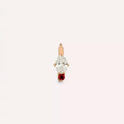 Rubea Red Safir ve Pırlanta Taşlı Halka Piercing