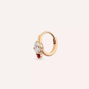 Rubea Red Safir ve Pırlanta Taşlı Halka Piercing