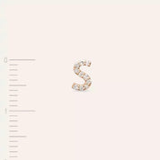 S Harf Pırlanta Taşlı Rose Altın Tek Küpe