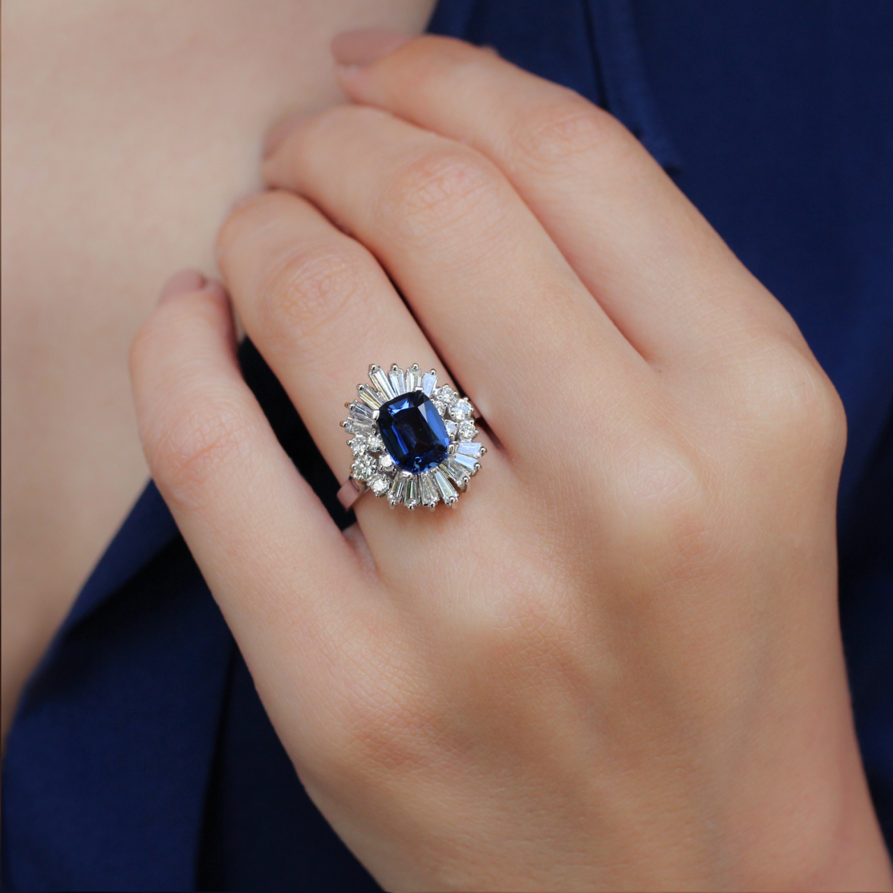 Özel Tasarım Safir & Pırlanta Yüzük