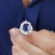 Özel Tasarım Safir & Pırlanta Yüzük