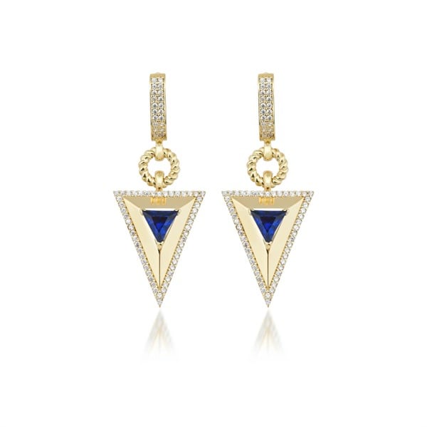 Safir Taşlı Pramit Küpe