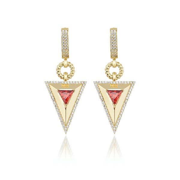 Safir Taşlı Pramit Küpe