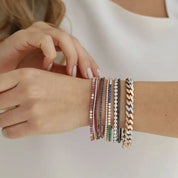 Safir Taşlı Rose Altın Suyolu Bileklik