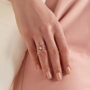 Micra  0.07 CT Multicolor Safir ve Baget Pırlanta Taşlı Yüzük