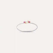 Micra  0.07 CT Pink Safir ve Baget Pırlanta Taşlı Yüzük