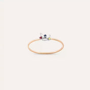 Seed 0.09 CT Multicolor Safir ve Baget Pırlanta Taşlı Yüzük