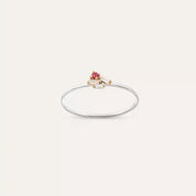 Seed 0.10 CT Pink Safir ve Baget Pırlanta Taşlı Yüzük