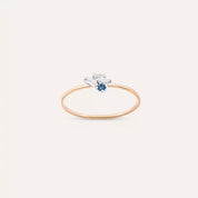Micra 0.12 CT Blue Safir ve Baget Pırlanta Taşlı Yüzük