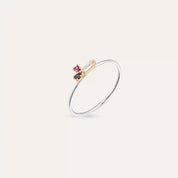 Micra 0.13 CT Multicolor Safir ve Siyah Pırlanta Taşlı Yüzük