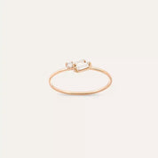 Micra  0.14 CT Baget Pırlanta Taşlı Rose Altın Yüzük