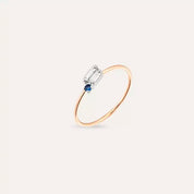 Seed 0.17 CT Blue Safir ve Baget Pırlanta Taşlı Yüzük