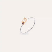 Micra 0.17 CT Purple Safir ve Baget Pırlanta Taşlı Yüzük