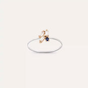 Seed 0.20 CT Blue Safir ve Baget Pırlanta Taşlı Yüzük