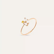 Micra 0.23 CT Yellow Safir ve Baget Pırlanta Taşlı Yüzük