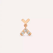 Shaky Pırlanta Taşlı Rose Altın Piercing