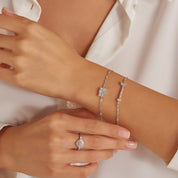Shay 0.52 CT Trapez Kesim Pırlanta Taşlı Beyaz Altın Yüzük