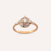 Shay 0.52 CT Trapez Kesim Pırlanta Taşlı Rose Altın Yüzük