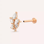 Sheaf Pırlanta Taşlı Rose Altın Piercing
