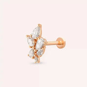 Sheaf Pırlanta Taşlı Rose Altın Piercing