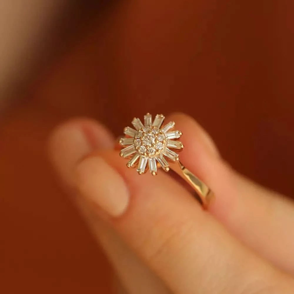 Shiny 0.49 CT Pırlanta Taşlı Rose Altın Yüzük