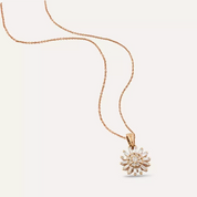 Shiny Baget Kesim Pırlanta Taşlı Rose Altın Kolye