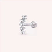 Shyne Pırlanta Taşlı Beyaz Altın Piercing