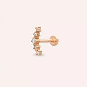 Shyne Pırlanta Taşlı Rose Altın Piercing