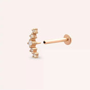 Shyne Pırlanta Taşlı Rose Altın Piercing