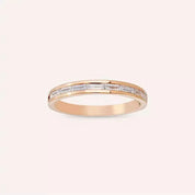 Sienna 0.40 CT Baget Pırlanta Taşlı Rose Altın Yarımtur Yüzük