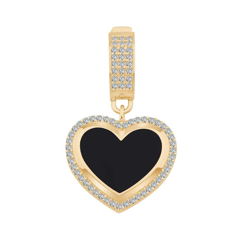 Siyah Mine Kalp Kolye Ucu Charm