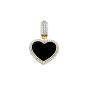 Siyah Mine Kalp Kolye Ucu Charm